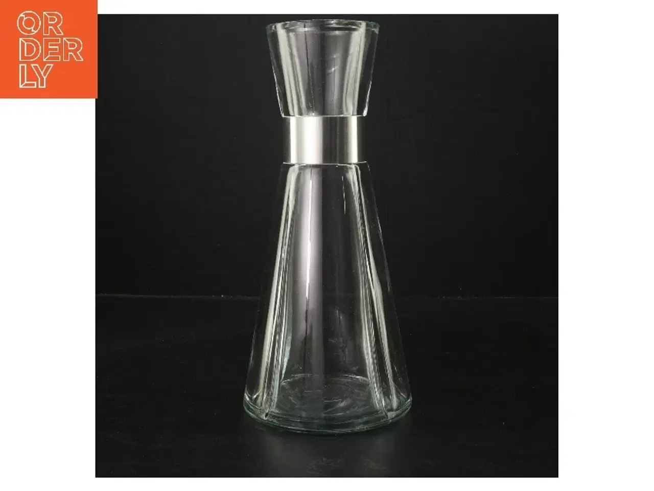 Billede 1 - Glas karaffel med metalring fra Rosendahl (str. Ø 7,5 cm længde 25,5 cm)