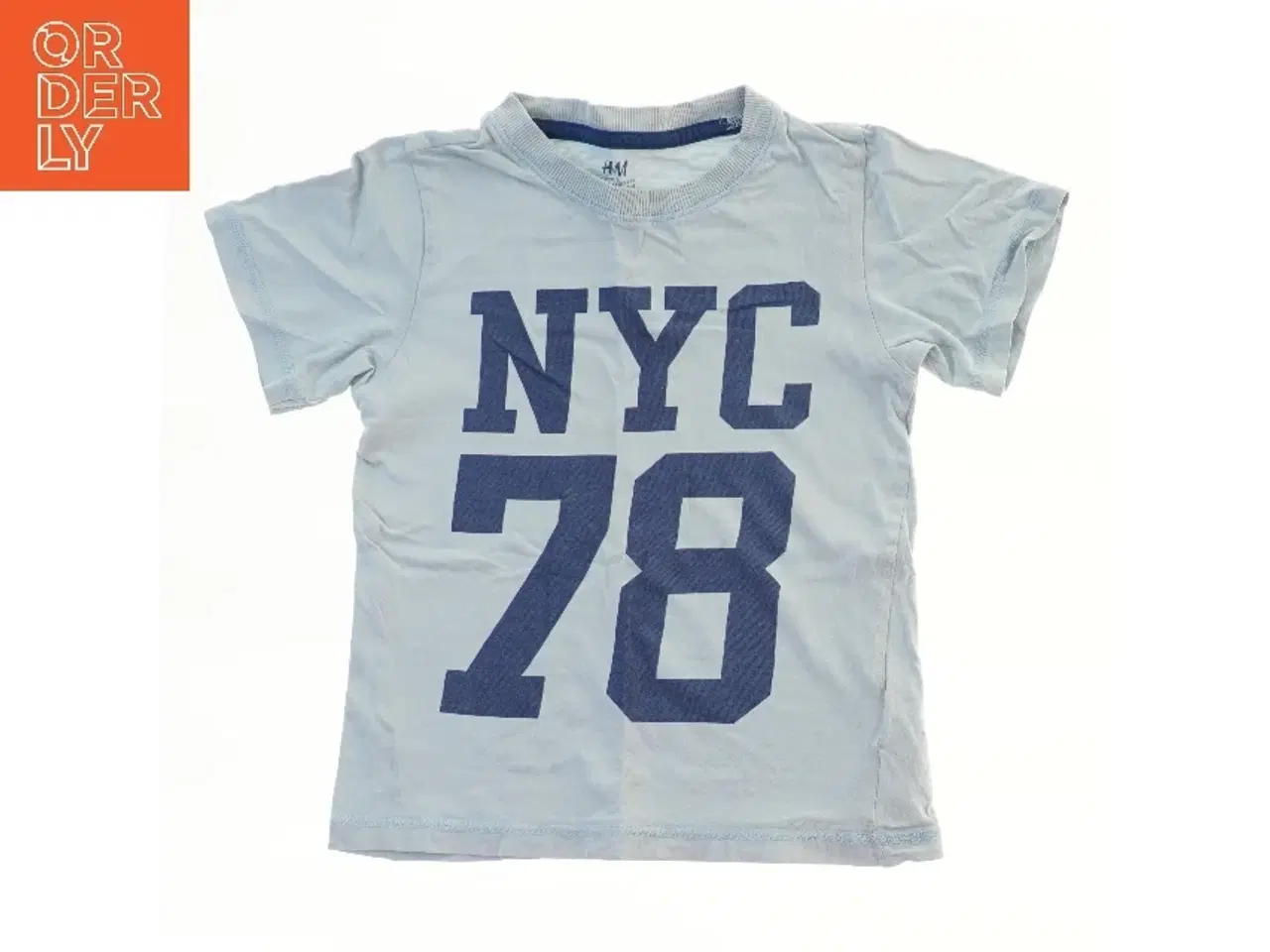 Billede 1 - Lyseblå T-Shirt med tryk fra H&M (str. 98)