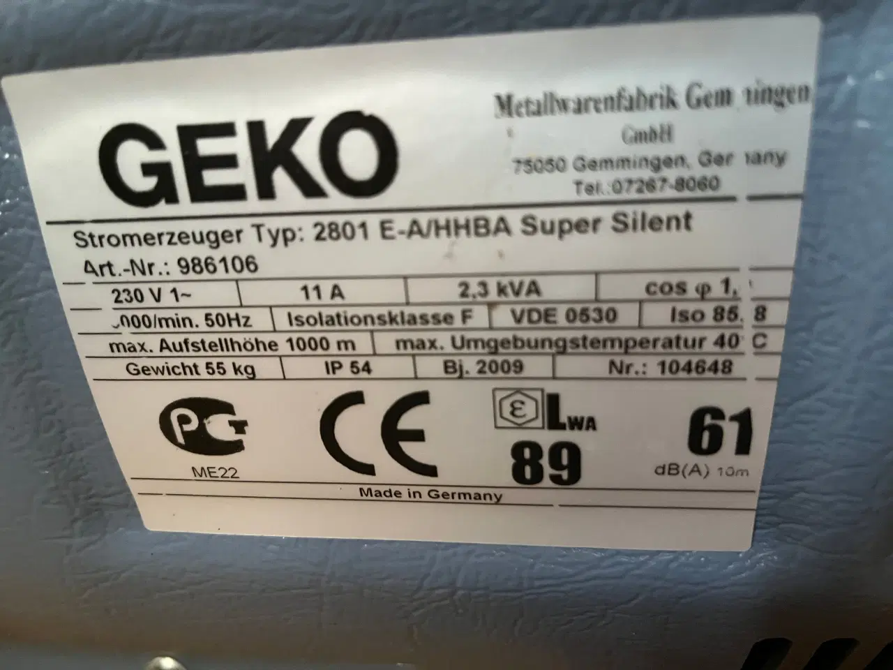 Billede 4 - Geko Super Silent 2801 Generator