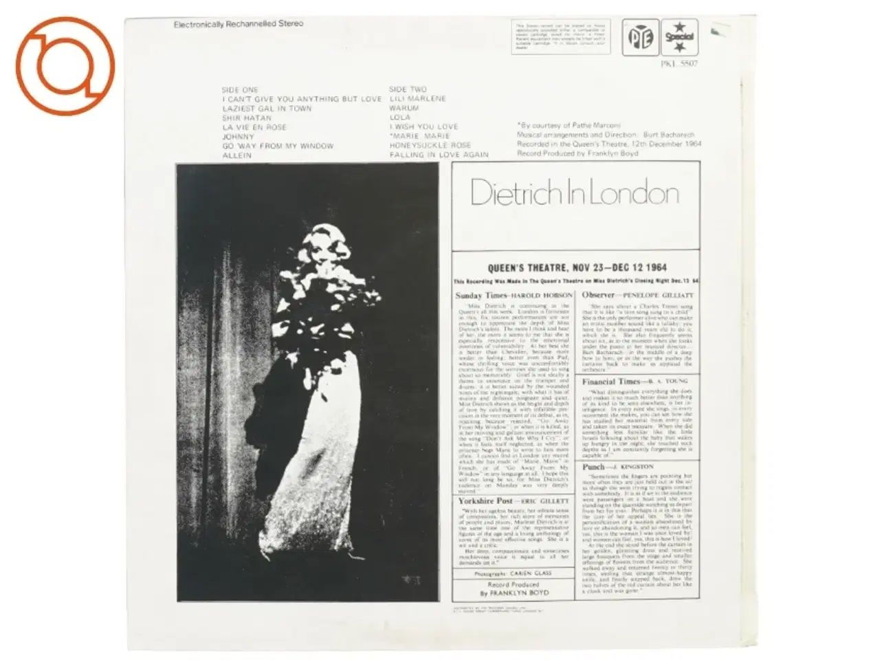 Billede 2 - Dietrich in London, Burt Bacharach (str. 31 x 31 cm)