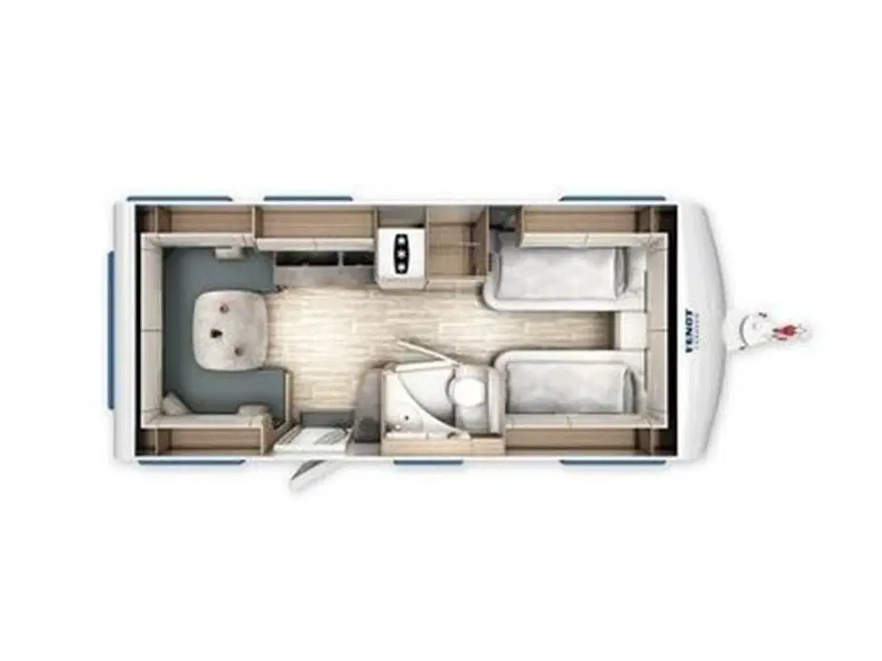 Billede 1 - 2026 - Fendt Tendenza 515 SG Kvalitetsvogn indrettet med enkeltsenge og sengeudtræk samt masser af udstyr.