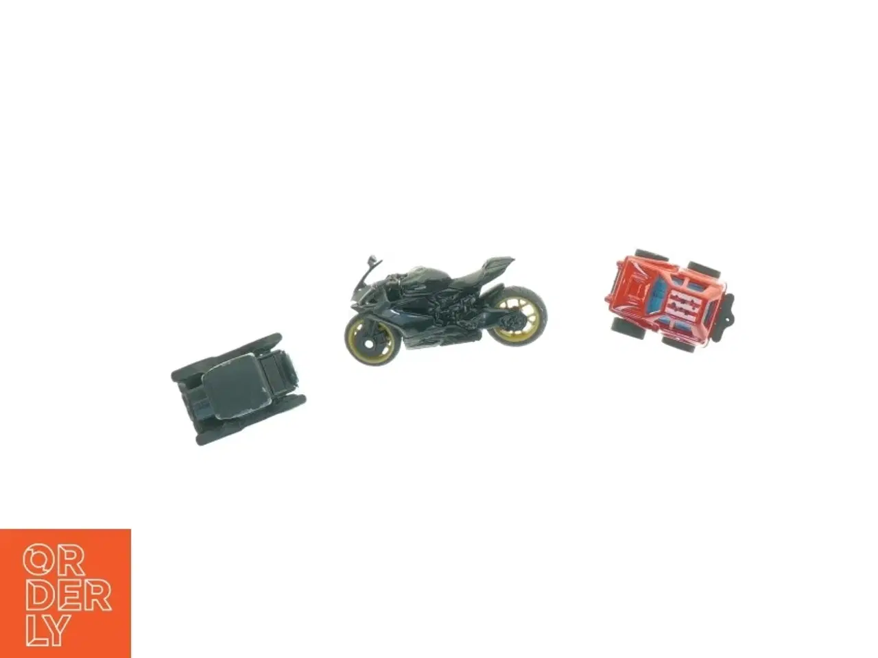 Billede 1 - Små mini legetøjsbiler og motorcykel (str. 3 x 2 cm og 6 x 2 cm)