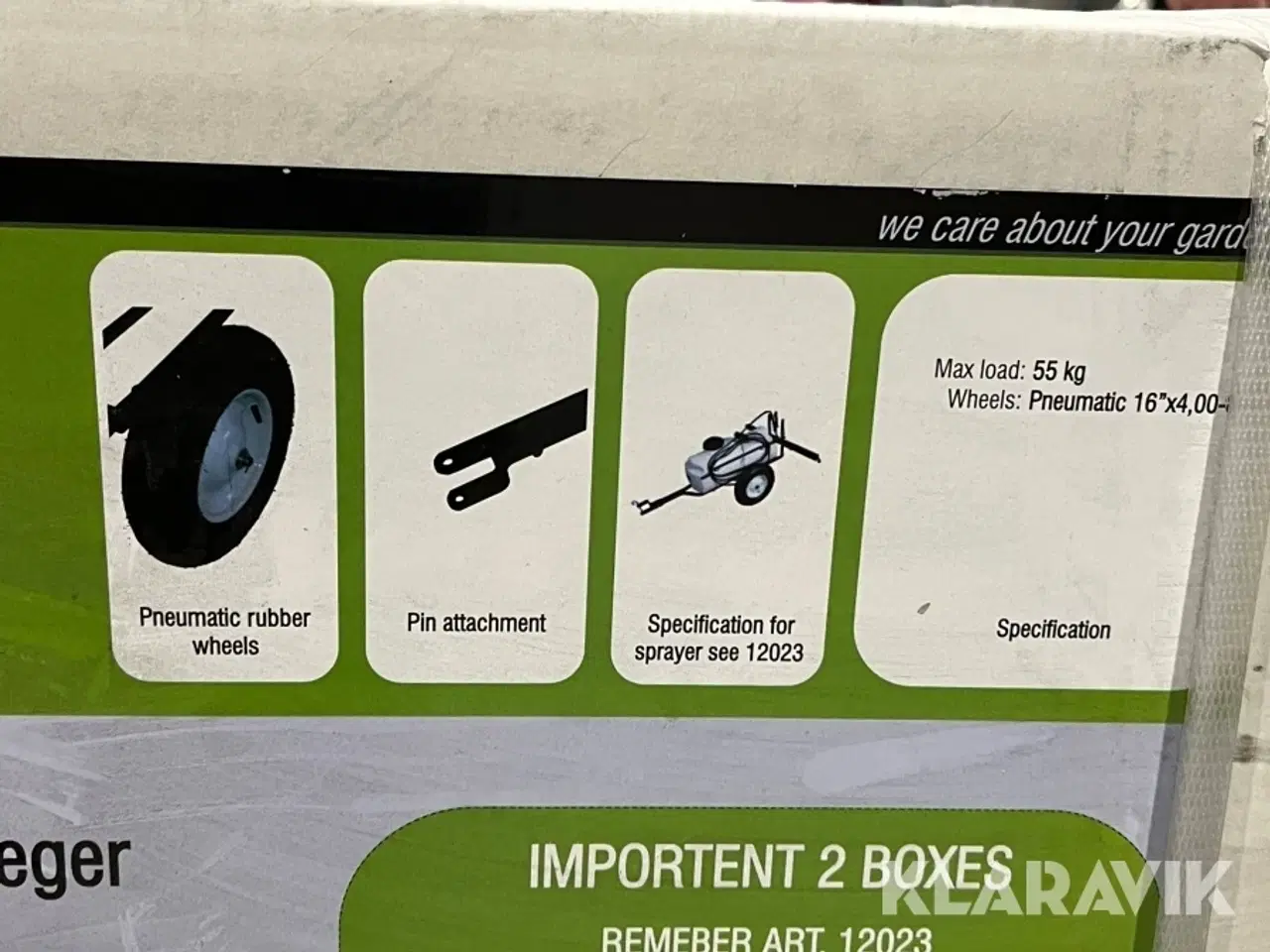 Billede 9 - Sprøjte med vogn TROLLA 12023-12052 tank 50 liter med 4 dyser