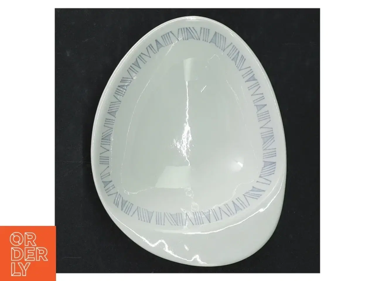 Billede 4 - Blåt dekoreret keramikfad fra Rrstrand (str. 12 x. 9,5 cm)