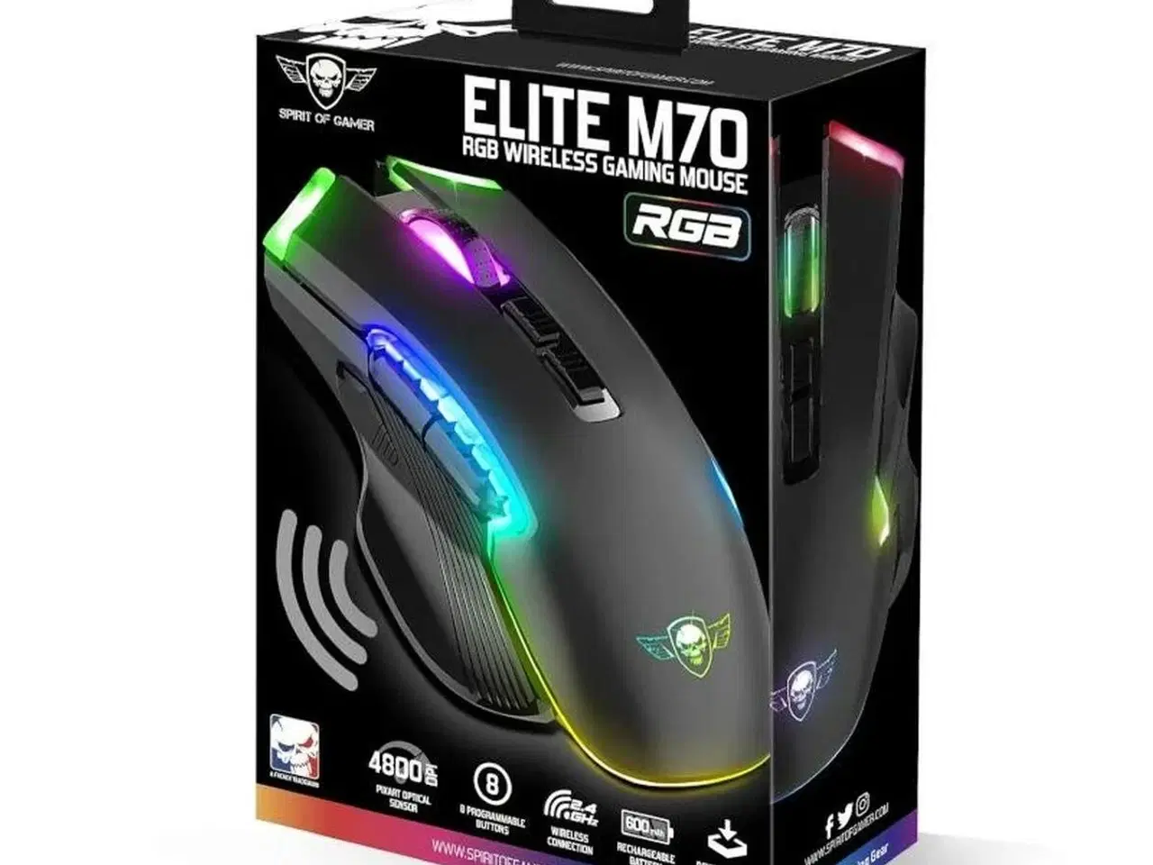 Billede 2 - Gaming mus Spirit of Gamer Elite M-70 - trådløs, sort