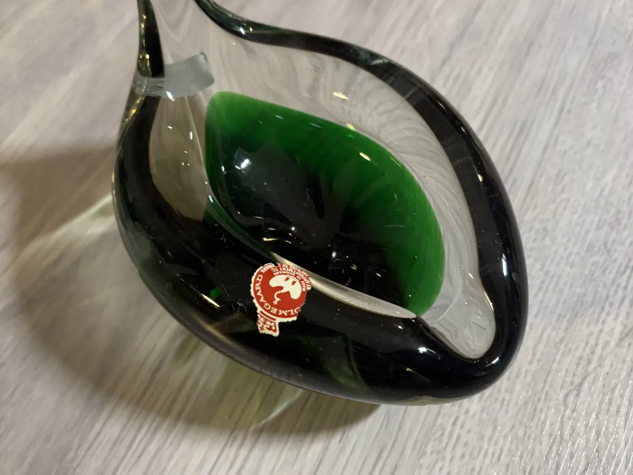 Billede 5 - Holmegaard flaskegrøn snapseglas og klukflaske