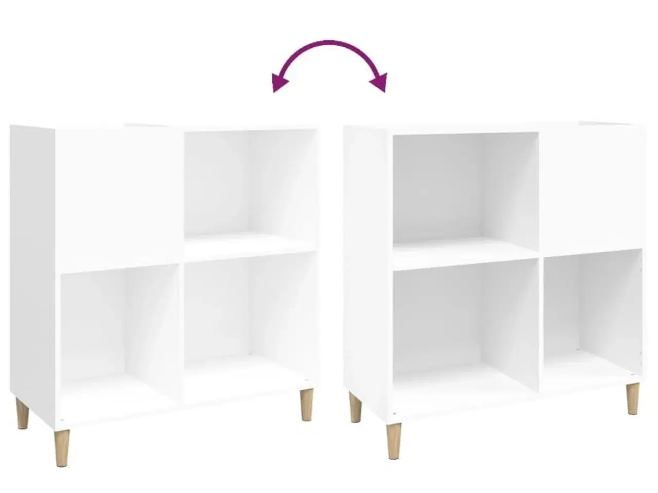 Billede 7 - Vinylskab 84,5x38x89 cm konstrueret træ hvid