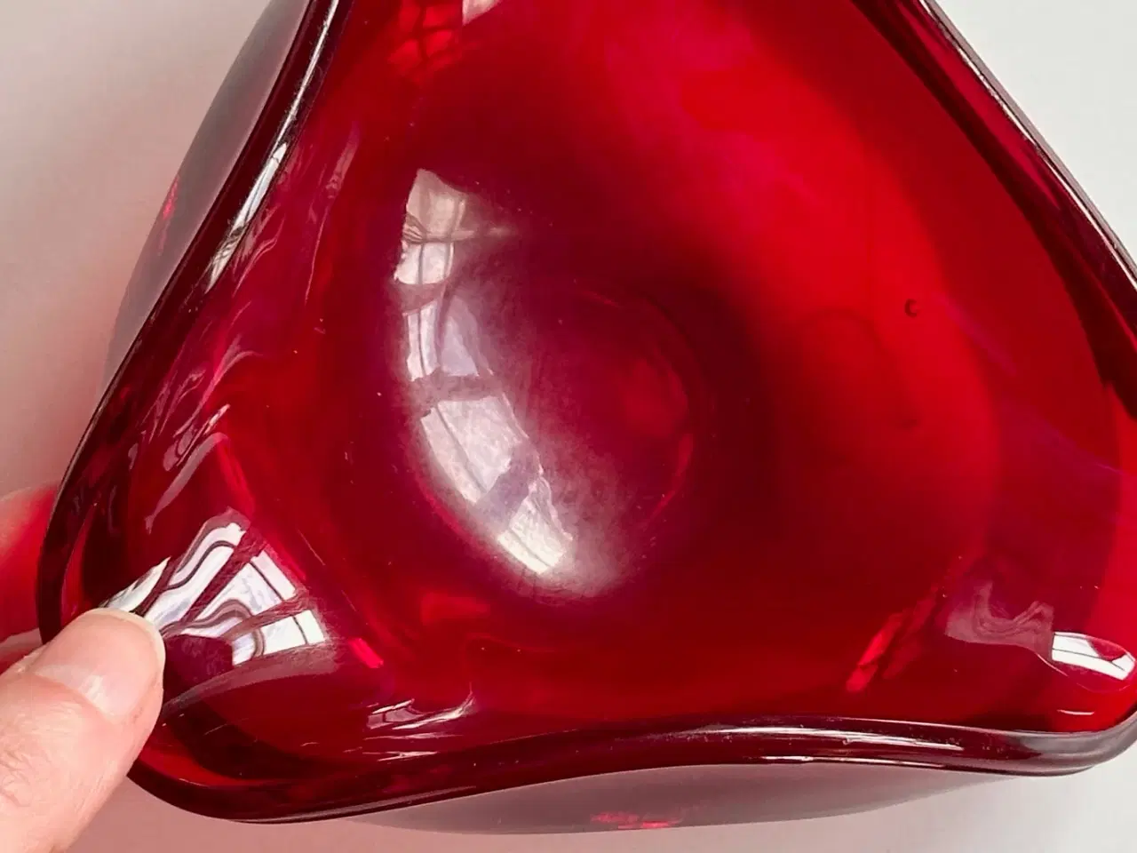 Billede 3 - Rød glasskål
