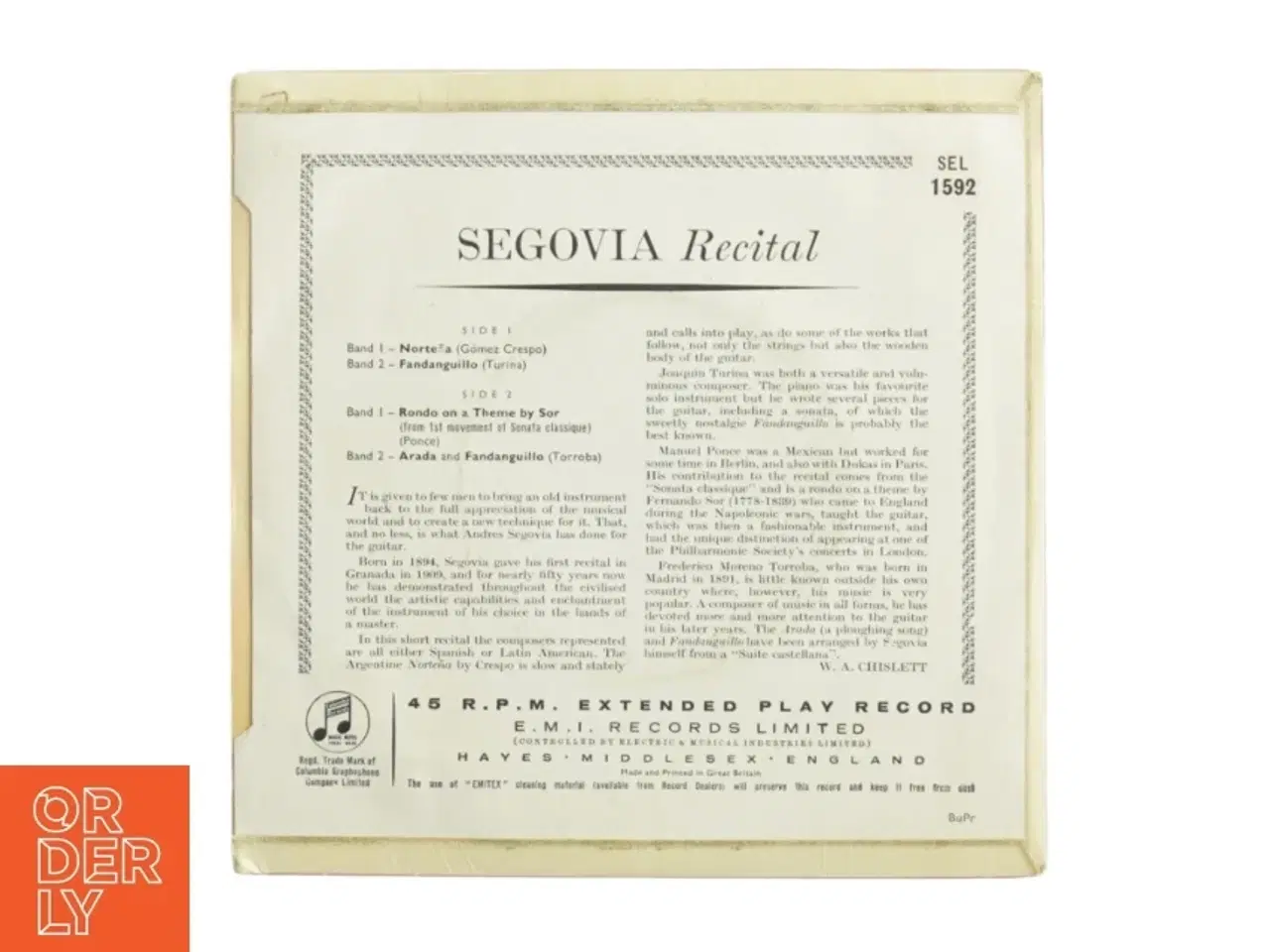 Billede 4 - Segovia Recital Vinylplade (str. 18 cm)