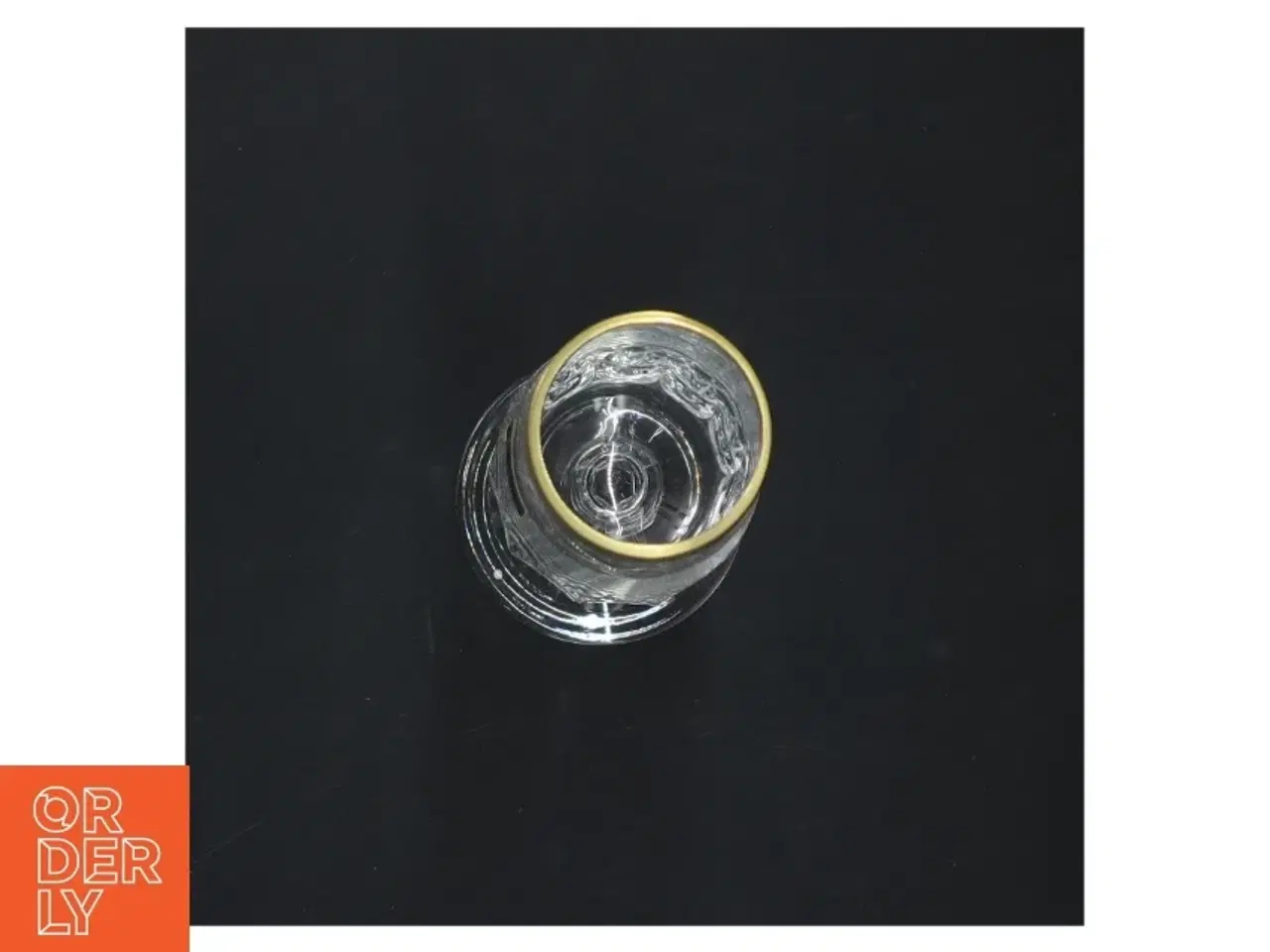 Billede 3 - Krystalchampagneglas med guldkant (str. 18 cm. 6 styk)
