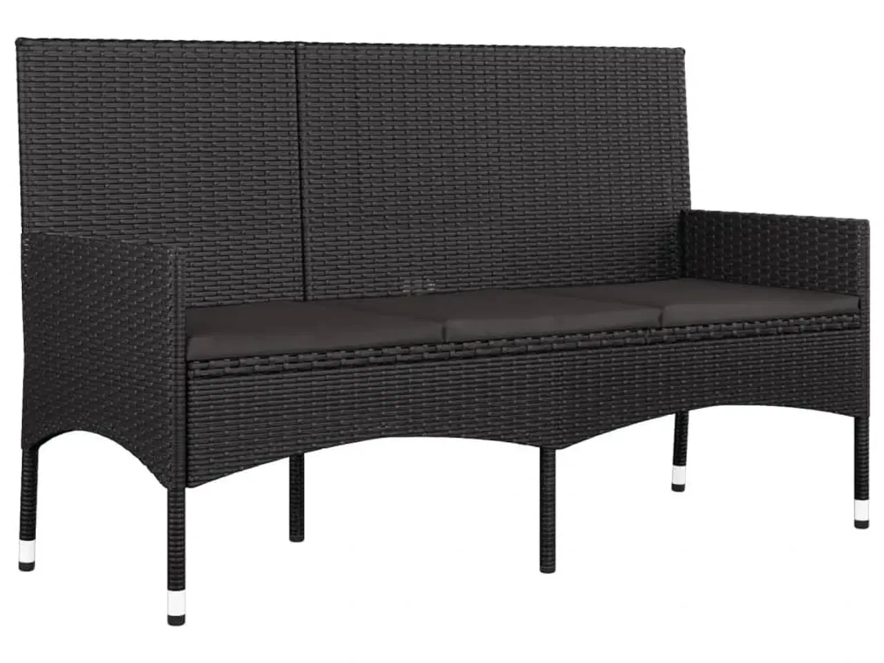 Billede 10 - Loungesæt til haven 4 dele med hynder polyrattan sort