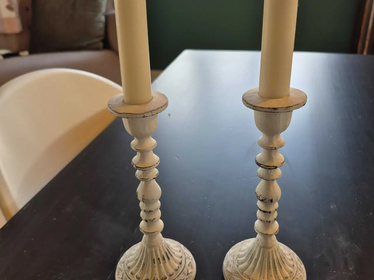 Billede 1 - Flotte lysestager i hvid