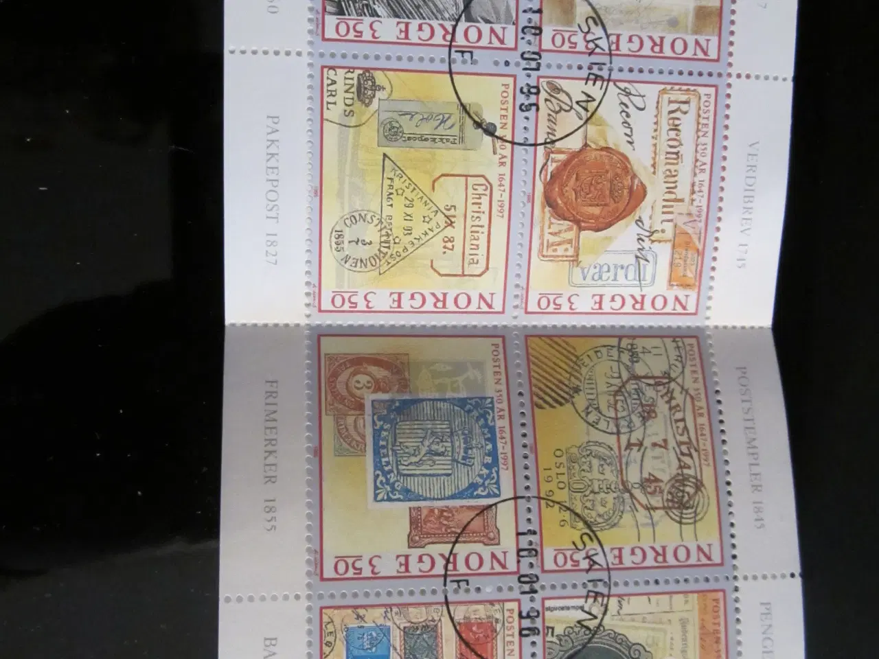 Billede 4 - Norge Posten 350 år frimærkehæfte stemplet.