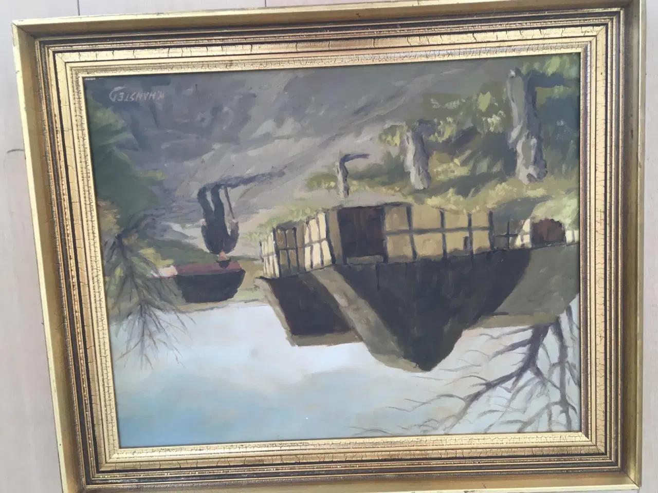 Billede 2 - Oliemaleri af K. Hansted – 49×38 cm