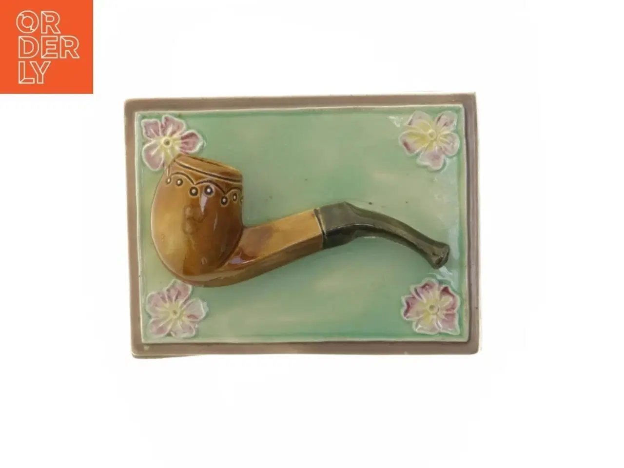 Billede 2 - Sjælden Dekorativ tobaksdåse i keramik med låg (str. 17x12 cm)