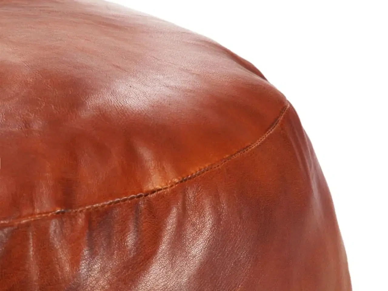 Billede 2 - Puf 60 x 30 cm ægte gedeskind gyldenbrun