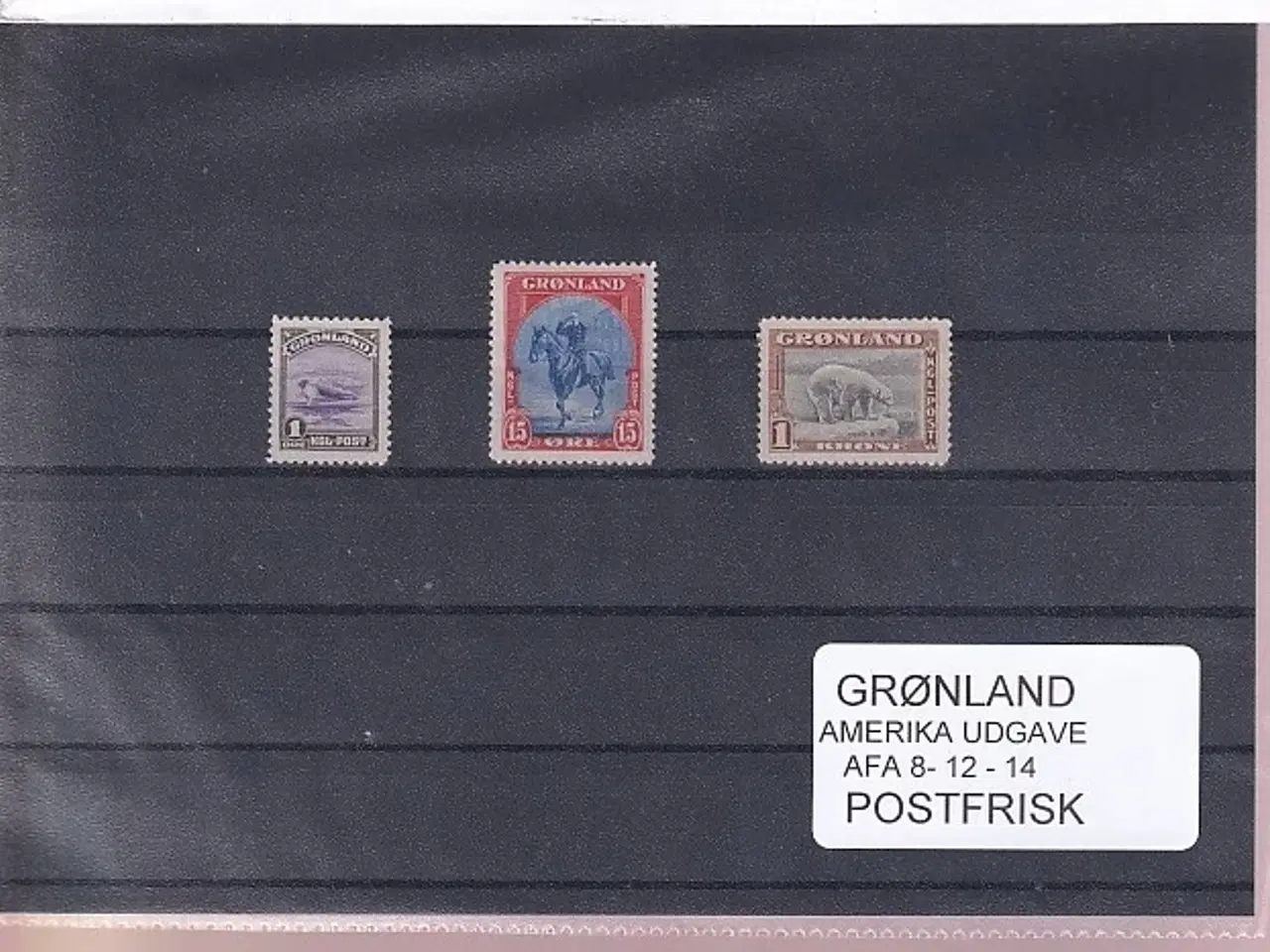 Billede 1 - Grønland - Amerika Udgave - AFA  8 - 12 - 14 - Postfrisk
