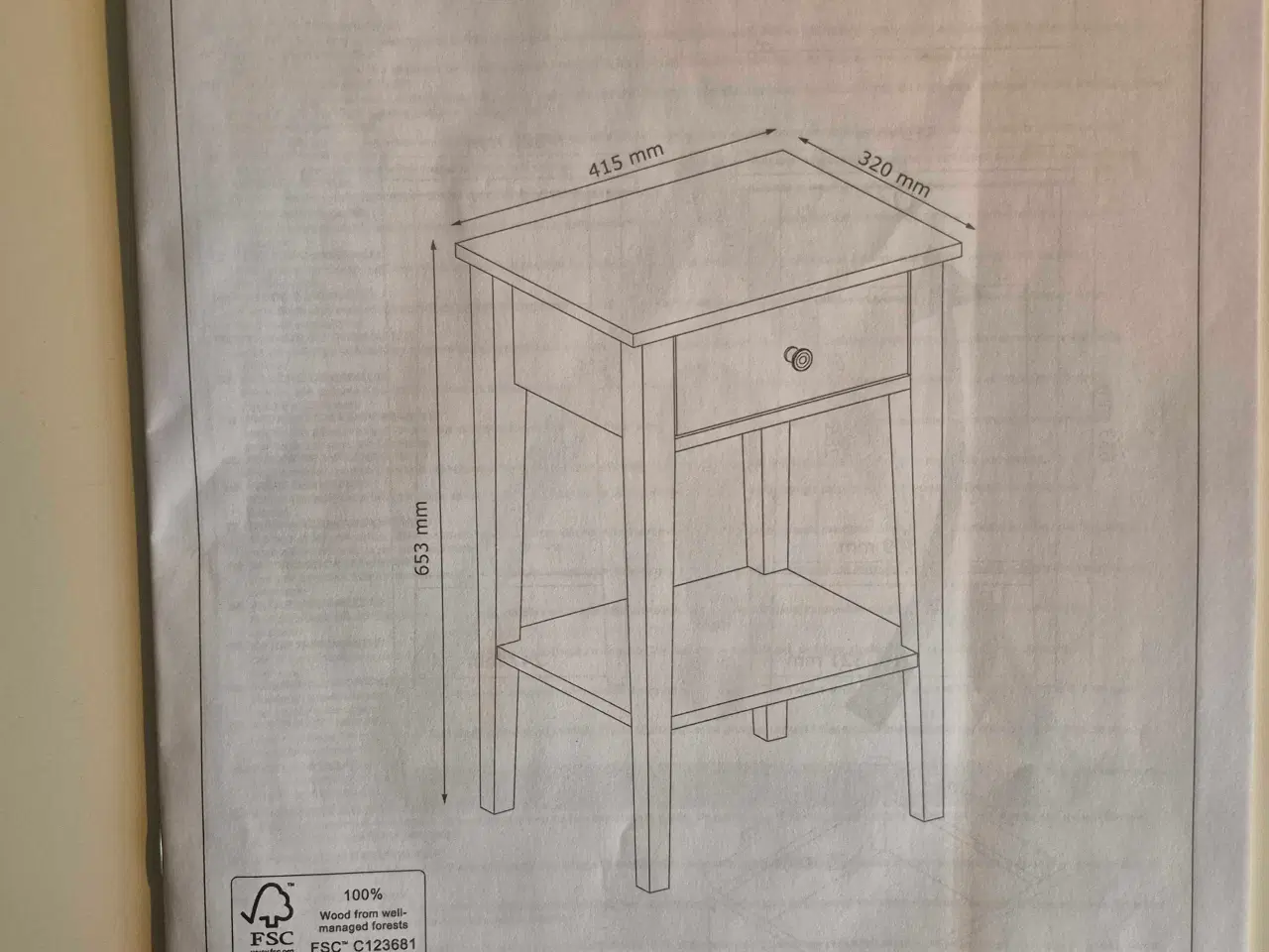 Billede 4 - Helt nyt hvidt sengebord