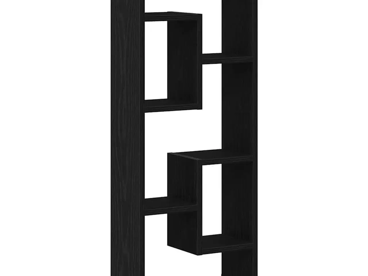 Billede 2 - Vægreol sort egetræ 36x16x90 cm konstrueret træ