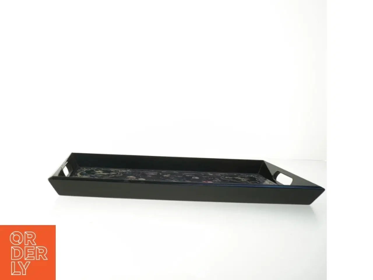 Billede 3 - Serveringsbakke med blomsterdesign (str. 42,5x27,5 cm)