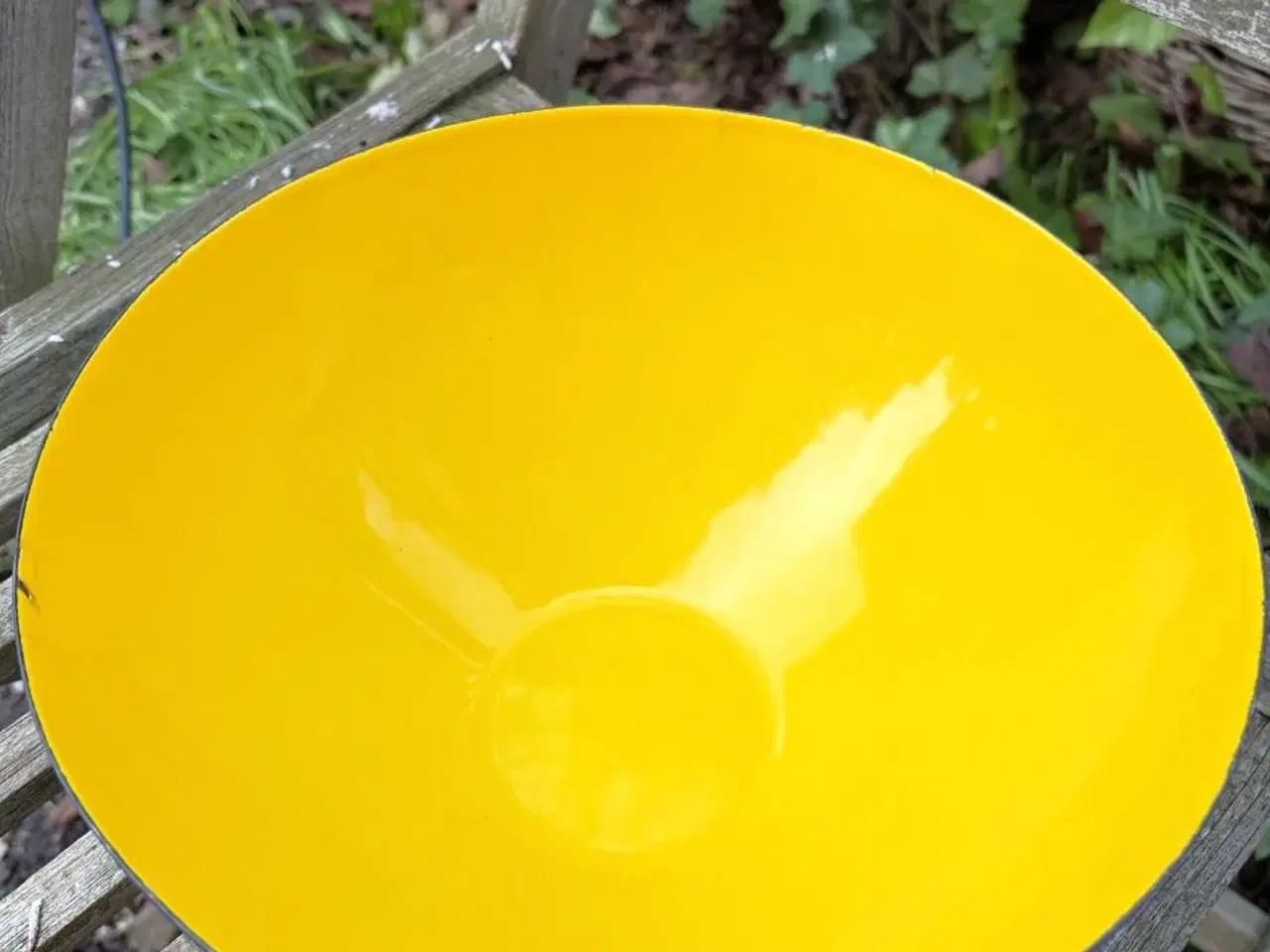 Billede 4 - Original solgul Krenit-skål med emalje