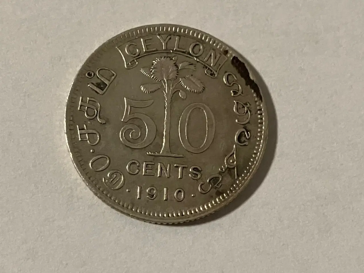 Billede 1 - 50 Cents Ceylon 1910