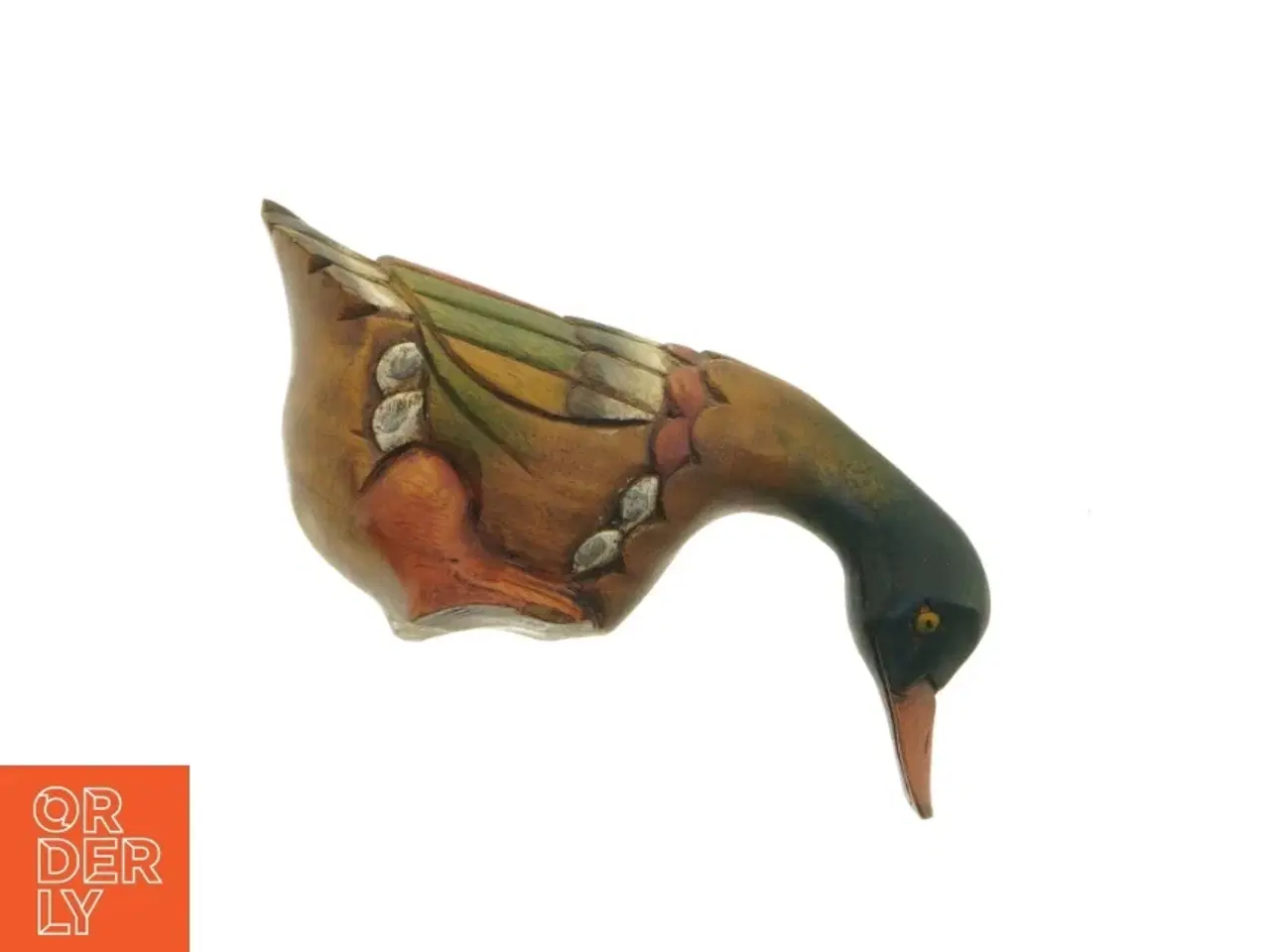 Billede 1 - Smukt bemalet Dykkende Træ and (str. 16 x 16 cm)
