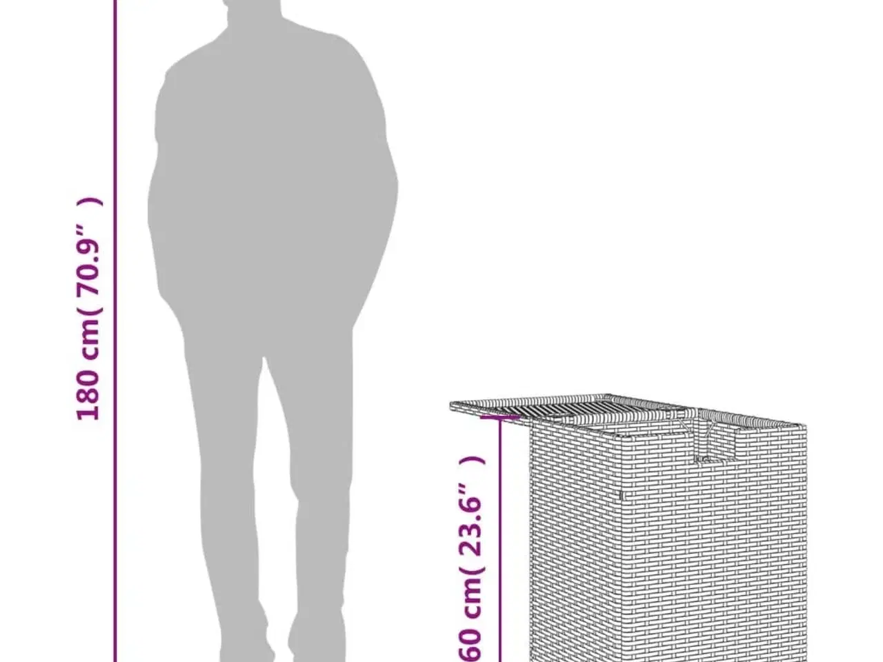 Billede 10 - Gasflaskeskjuler 40x40x60 cm polyrattan sort