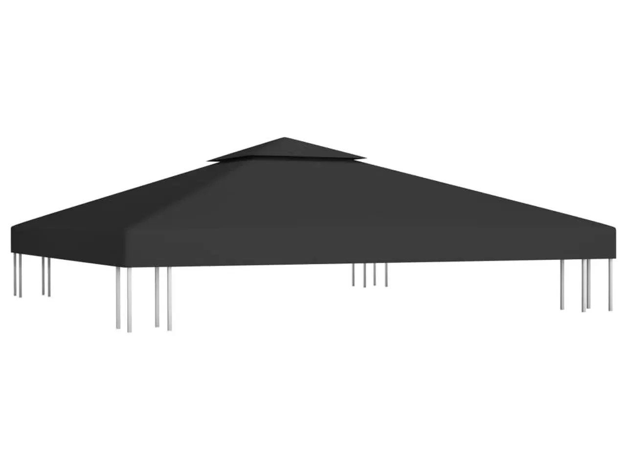 Billede 2 - Pavillontopdække i 2 lag 3x3 m 310 g/m² sort