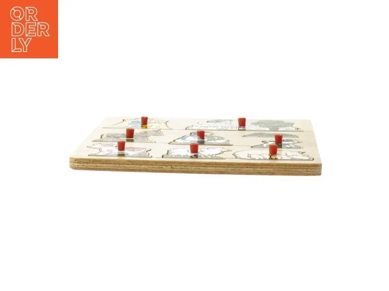 Billede 3 - Retro Træpuslespil med bondegårdsmotiv (str. 18x18 cm)