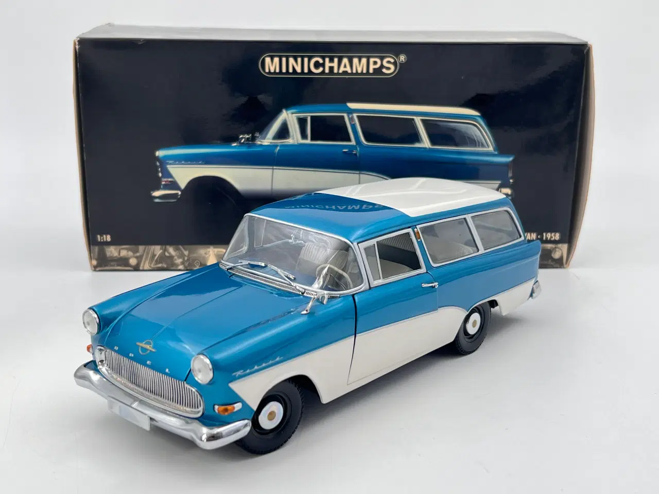 Billede 1 - 1958 Opel Rekord P1 Caravan MINICHAMPS - 1:18