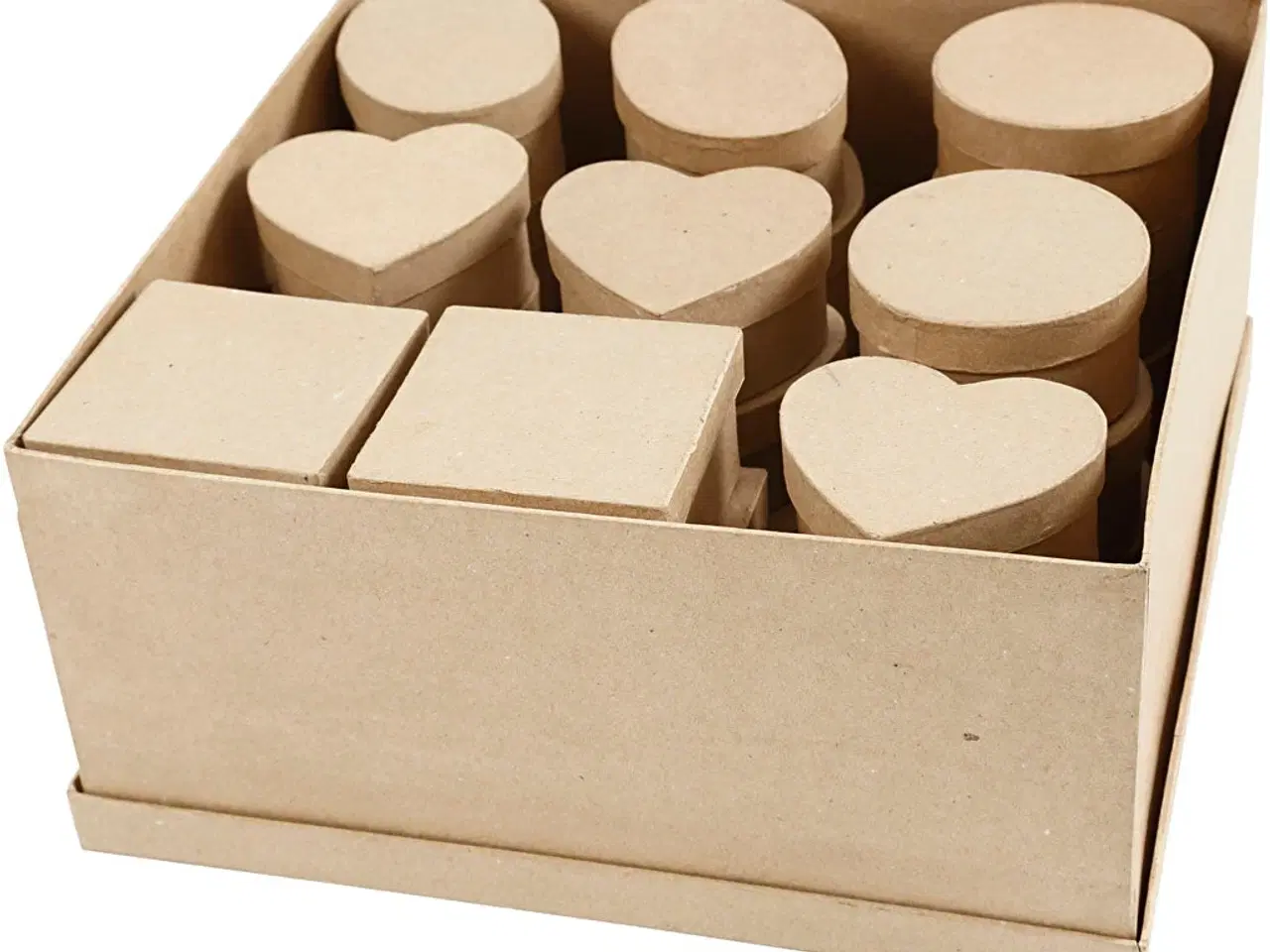 Billede 1 - Håndlavede mediumæsker i papmaché - 28 stk.