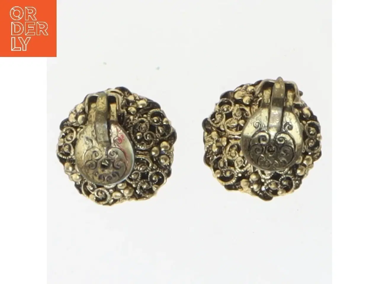 Billede 2 - Blomsterformede øreringe med lilla og blå sten (str. Ø 2 cm)