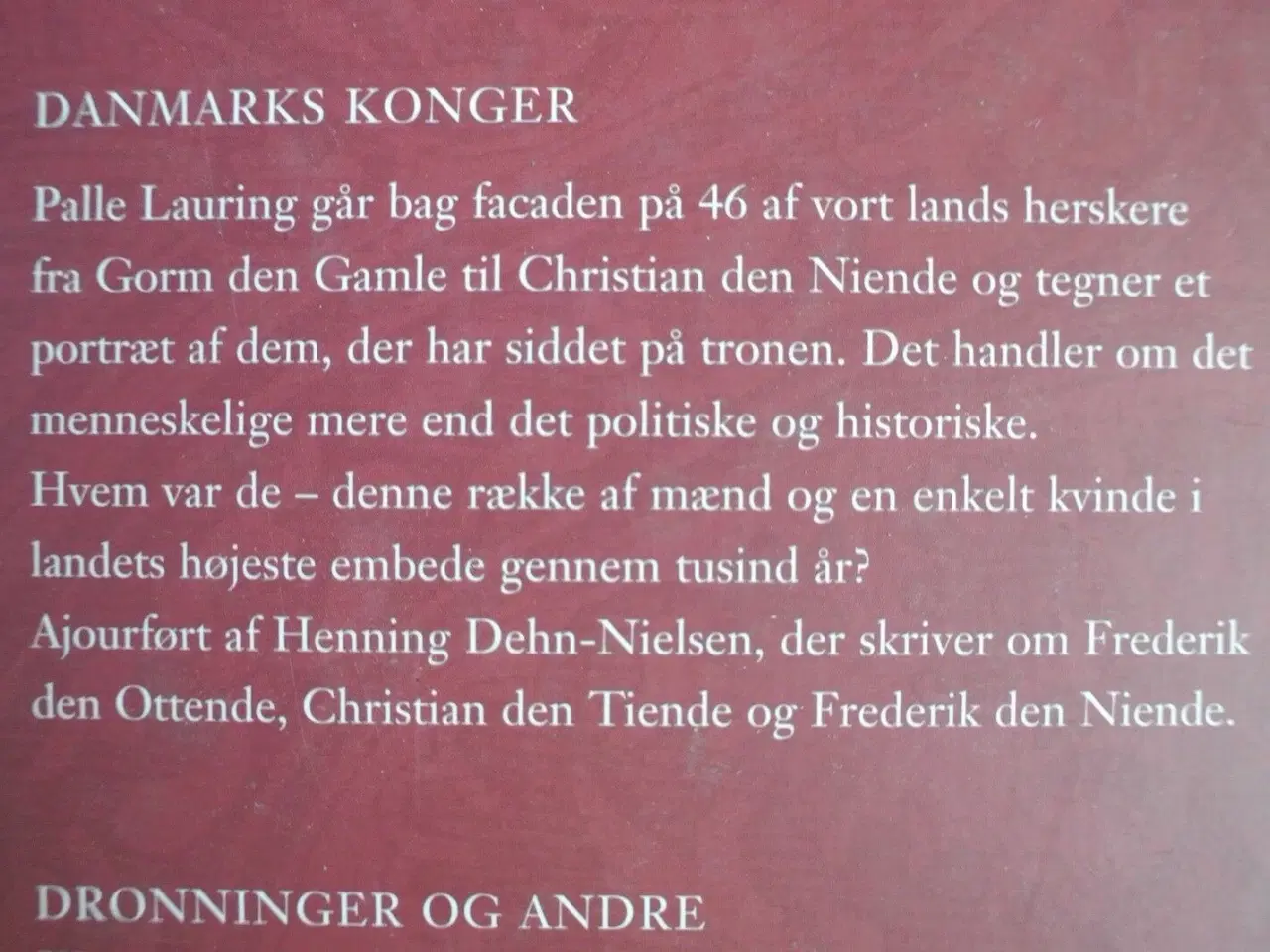 Billede 2 - danske konger og dronninger, af palle lauring, emn