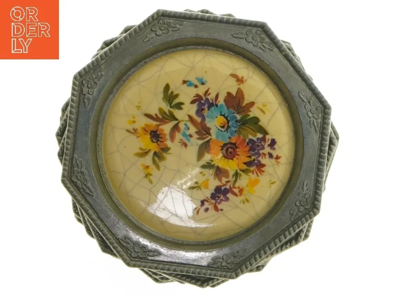 Billede 3 - 8 gamle Dekorative til ophæng eller glasbakkercoastere med blomsterdesign (str. 8 styk, ø 9,5 cm)