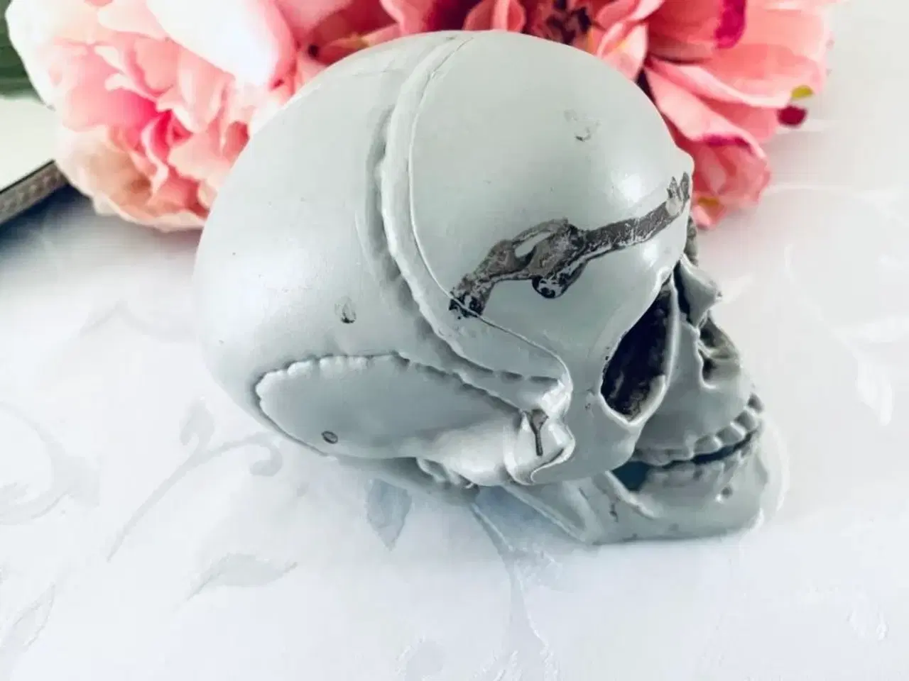 Billede 2 - Skelet hoved til halloween dekoration