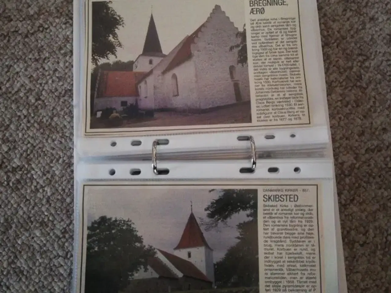 Billede 1 - Danske kirker - løsblad samling i mapper