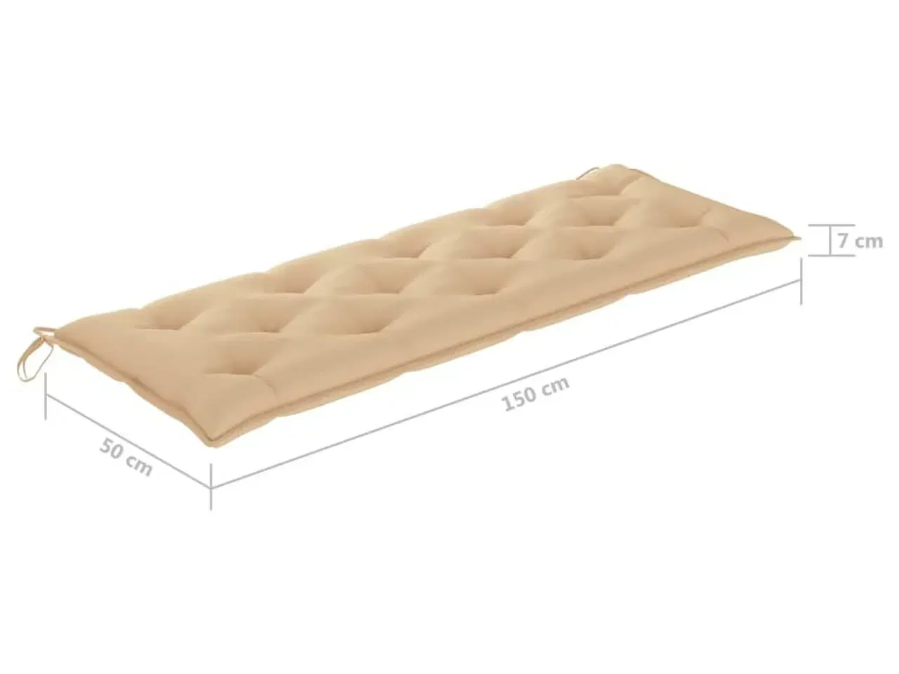 Billede 5 - Hynde til havebænk 150x50x7 cm oxfordstof beige