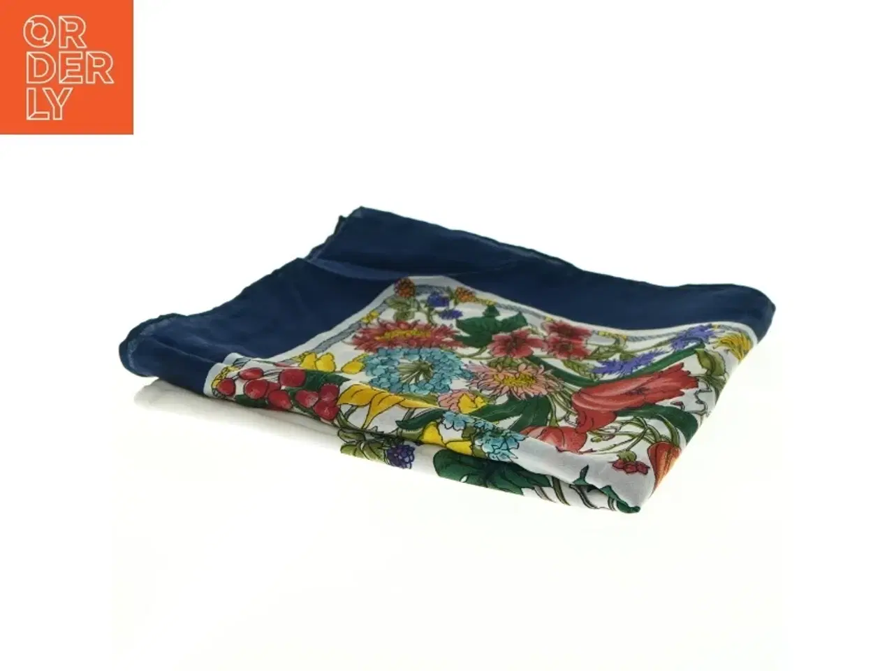 Billede 2 - Farverig dug med blomsterprint (str. 86 x 86 cm)