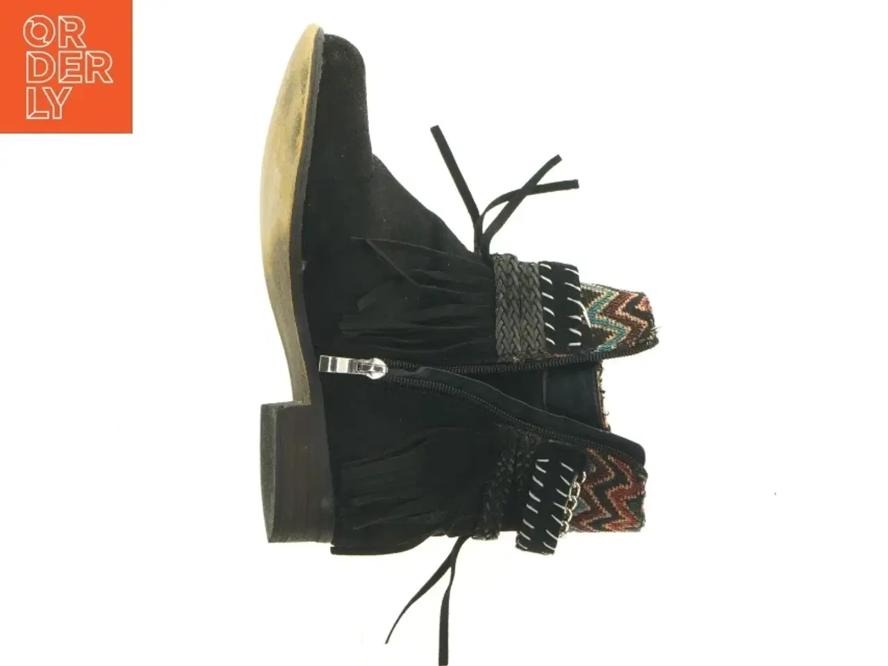 Billede 9 - Sorte ankelstøvler med frynser (str. 37)