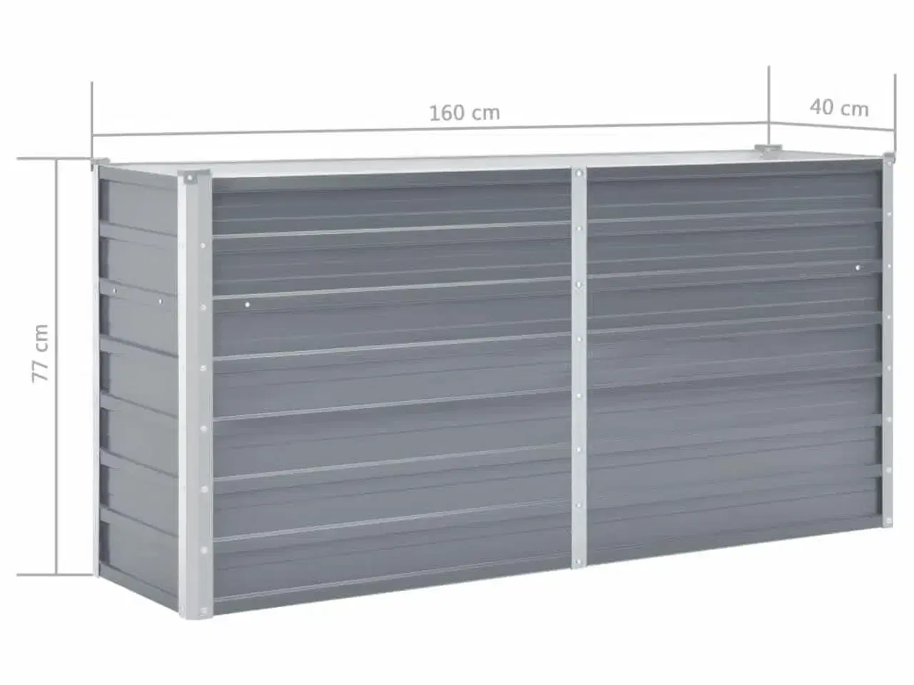 Billede 7 - Højbed 160x40x77 cm galvaniseret stål grå