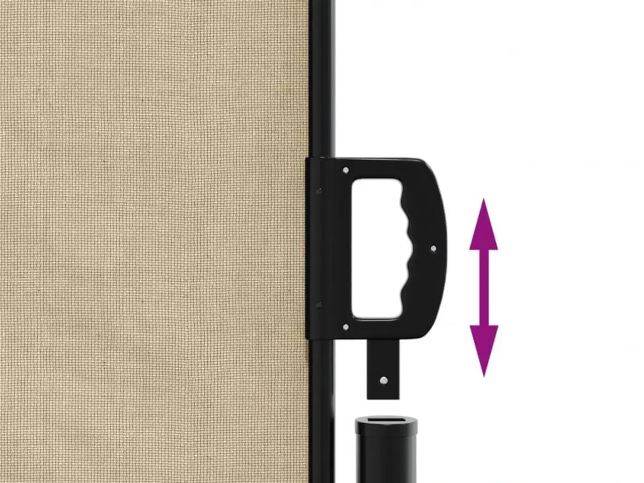 Billede 6 - Sammenrullelig sidemarkise 160x500 cm beige