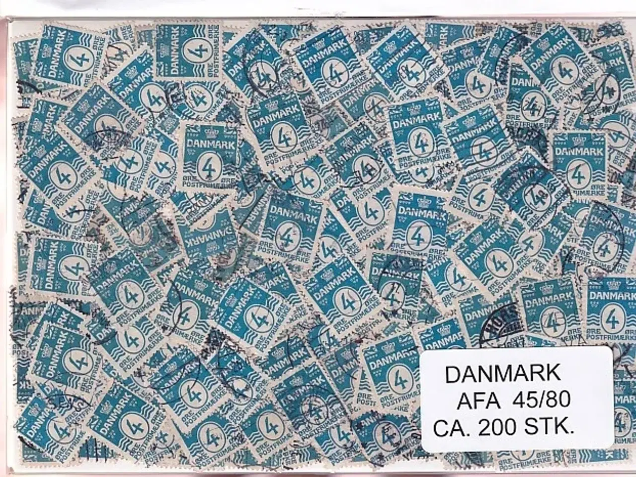 Billede 1 - Danmark 200 stk Afa 45/80 Stemplet/ustemplet.