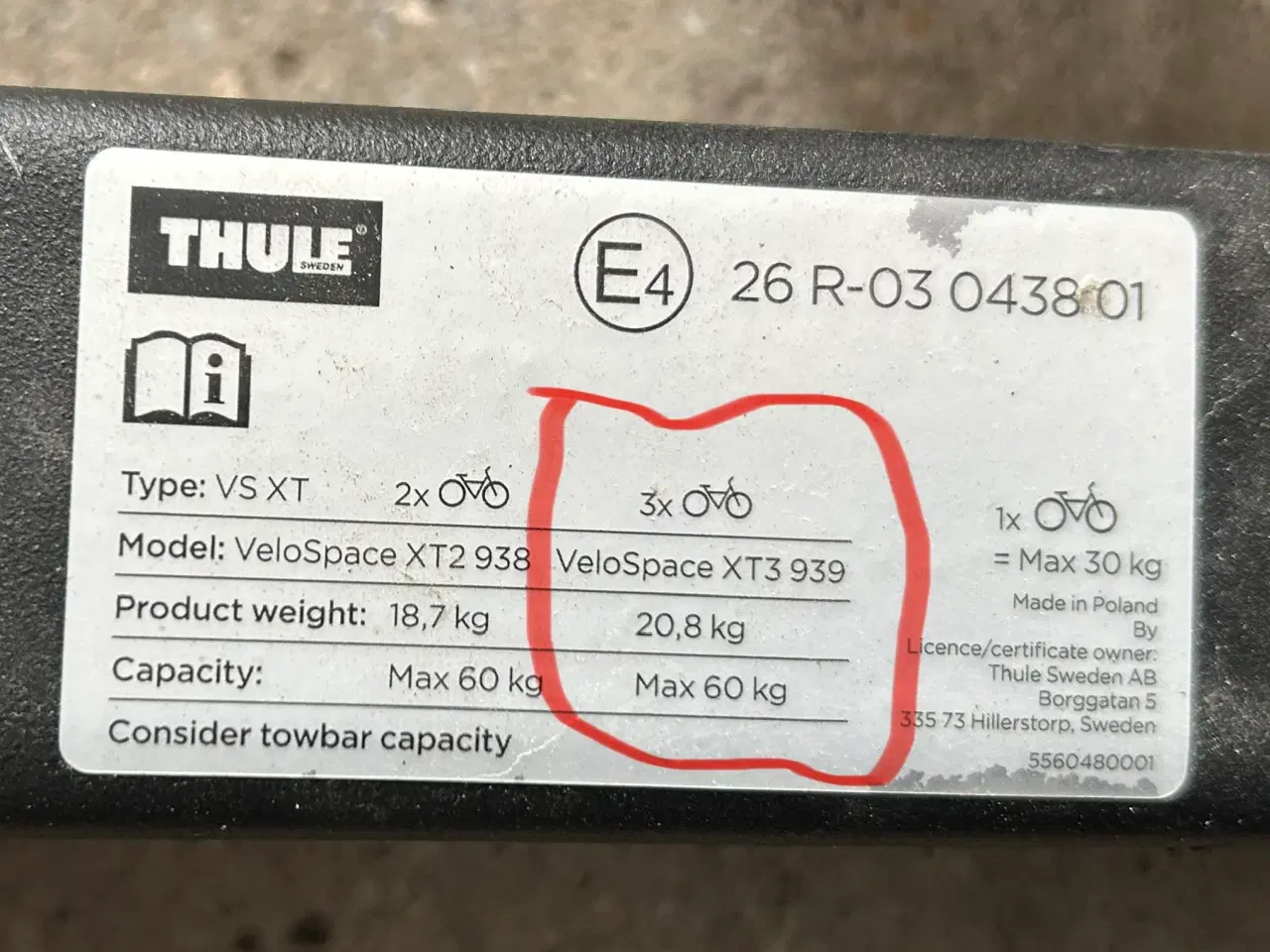 Billede 5 - Cykelholder Thule VeloSpace XT 3B 13PIN