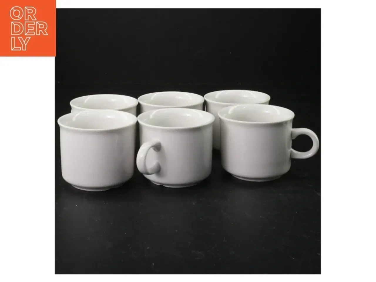 Billede 5 - Hvide porcelænskopper og underkopper (str. 14 x 2 cm. og 8 x 6 cm)