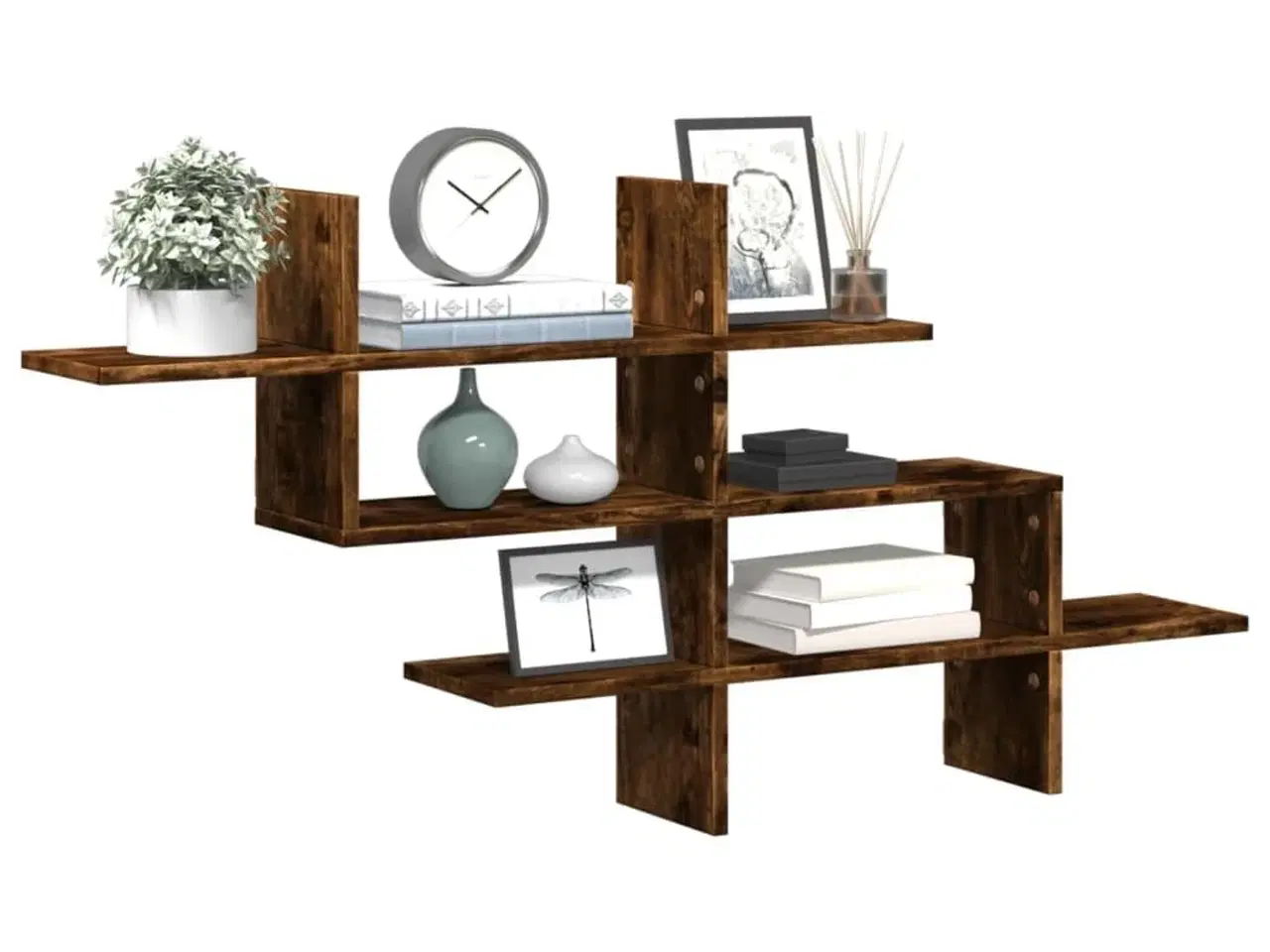 Billede 1 - Væghylde 124,5x18x60,5 cm konstrueret træ røget egetræsfinish