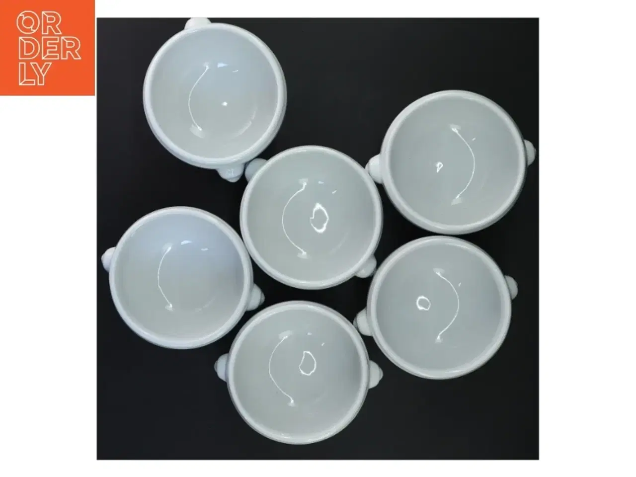 Billede 2 - Sæt af seks hvide suppeskåle (str. Ø 11,5x9 cm)