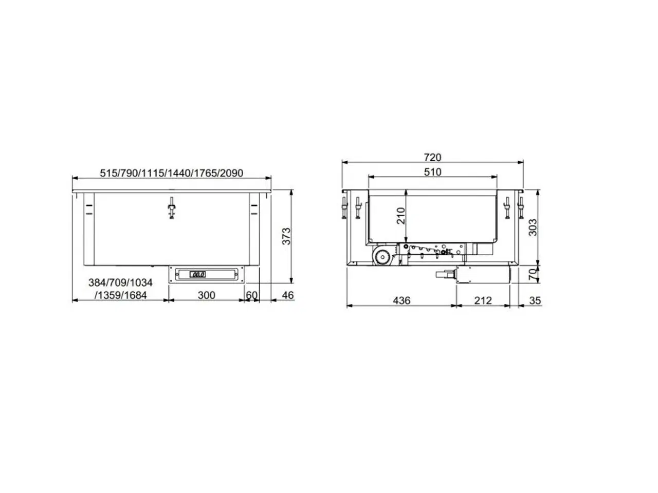 Billede 2 - Bain marie – 790x720x373 mm – 2/1 GN