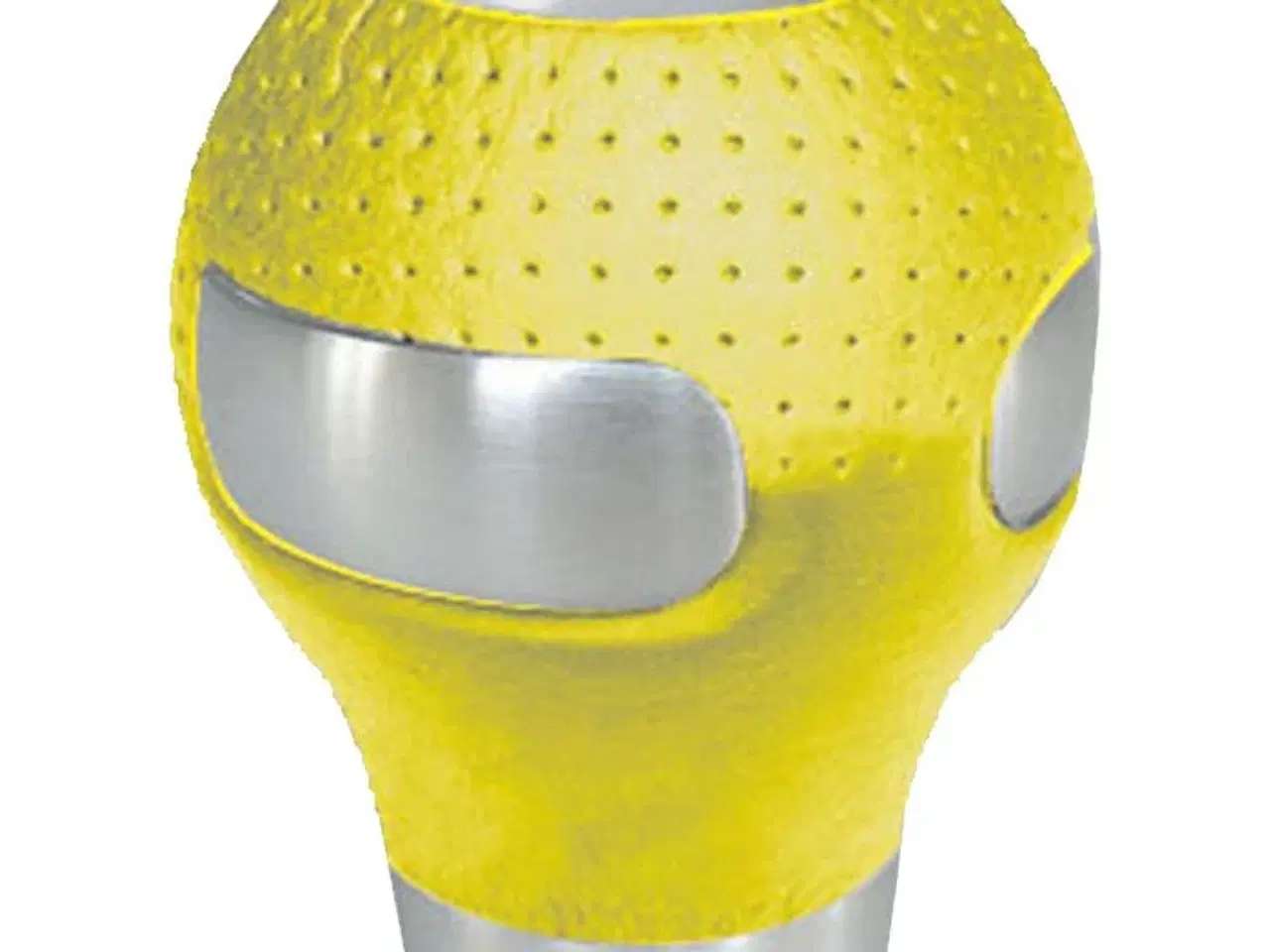 Billede 1 - Gearknop rund alu./gul læder