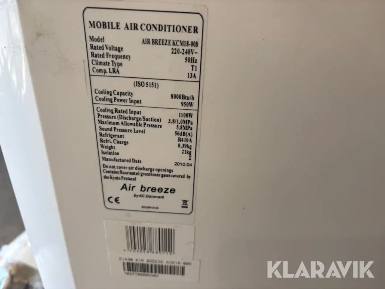 Billede 4 - Mobile air conditioner Air breeze Kcm18-008